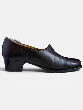 Mephisto Klarina Air Loafer Heeled Leather Slip On Shoes Sz 8 Black Comfort READ